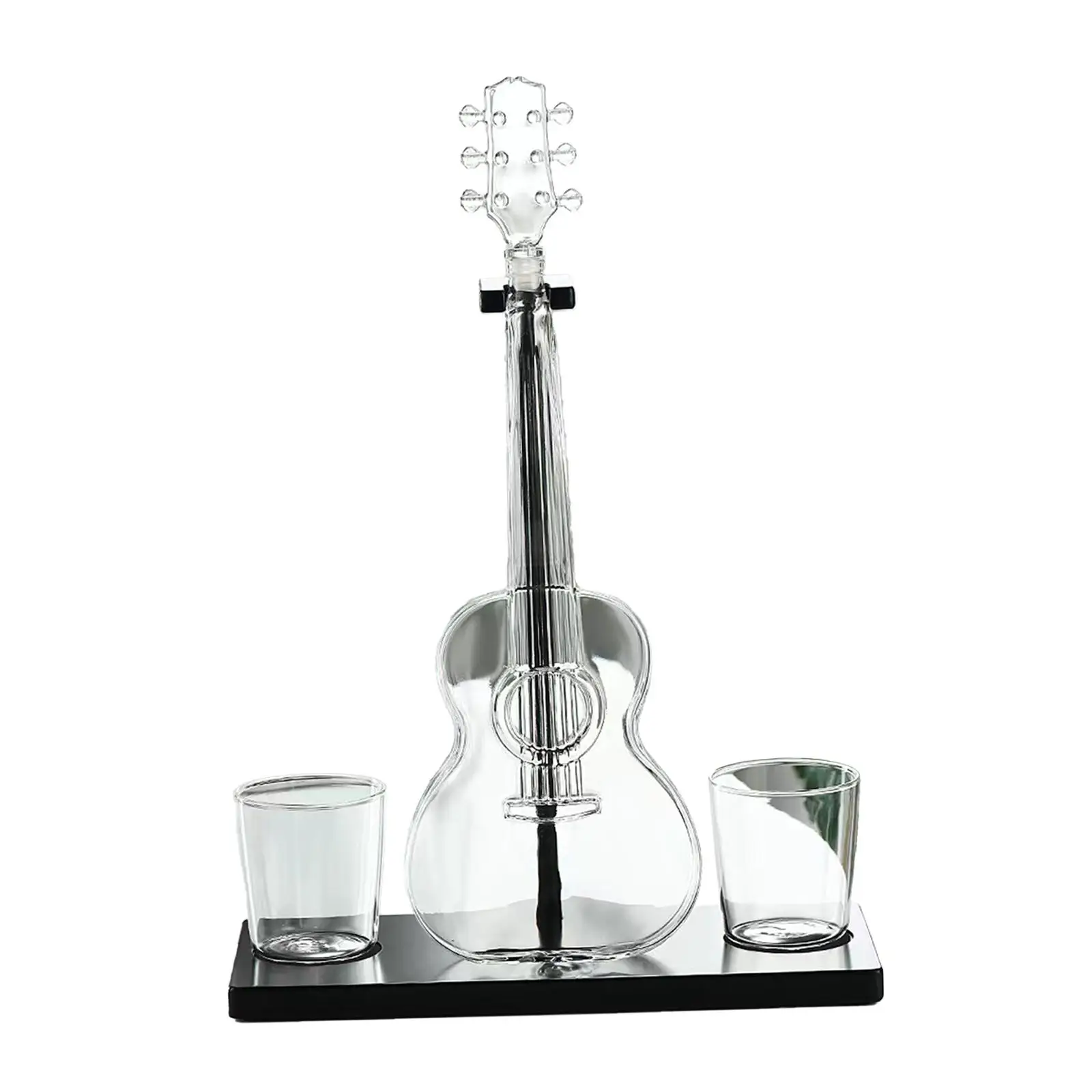 Wine Decanter Pub Bar (1000ml) Wine Set with 2 Cups Wine Gift Decoration Drinkware Violin Shaped Transparent Wine Separator