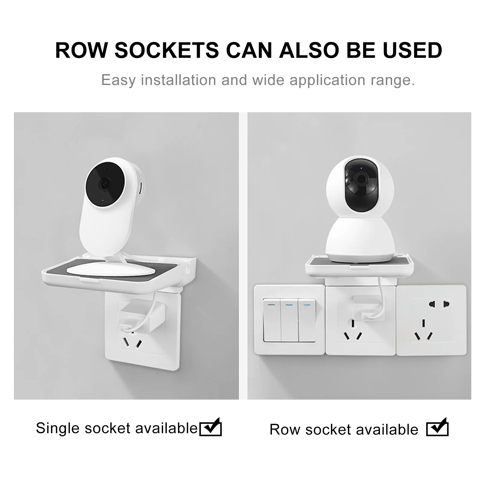 

Wall Outlet Shelf Free Punching Security Camera Mount Bracket For Dome Camera Wall Mount Storage With Wire Organizer