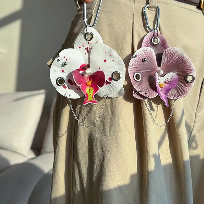 

Creative Exquisite Simulation Phalaenopsis Orchid Bag Accessories Pendant Backpack Hangings Decoration Accessories Gifts