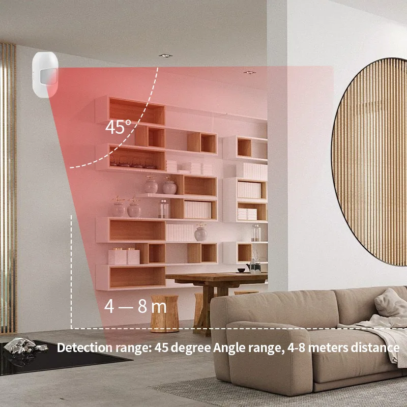 Mini Detector de movimiento PIR inalámbrico de 433MHz, sonda infrarroja pasiva de detección antirrobo del cuerpo humano, disparador, aplicación Host, mensaje push