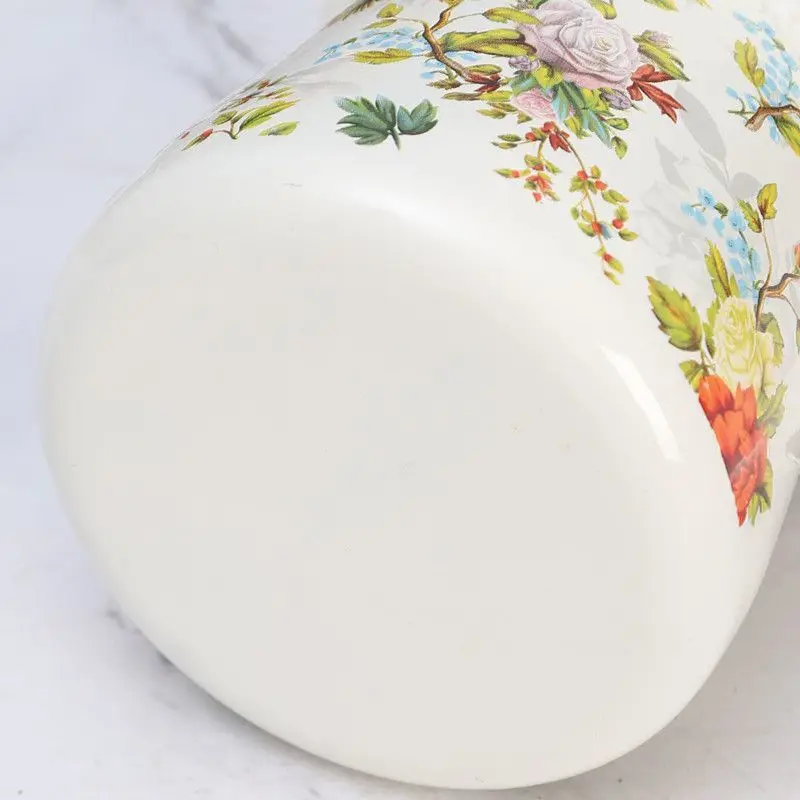 Enamel Milk Pot, Hot Oil Pot Single Handle Enamel Household Cookware Outdoor Tea and Coffee Making Mini Coffee Pot