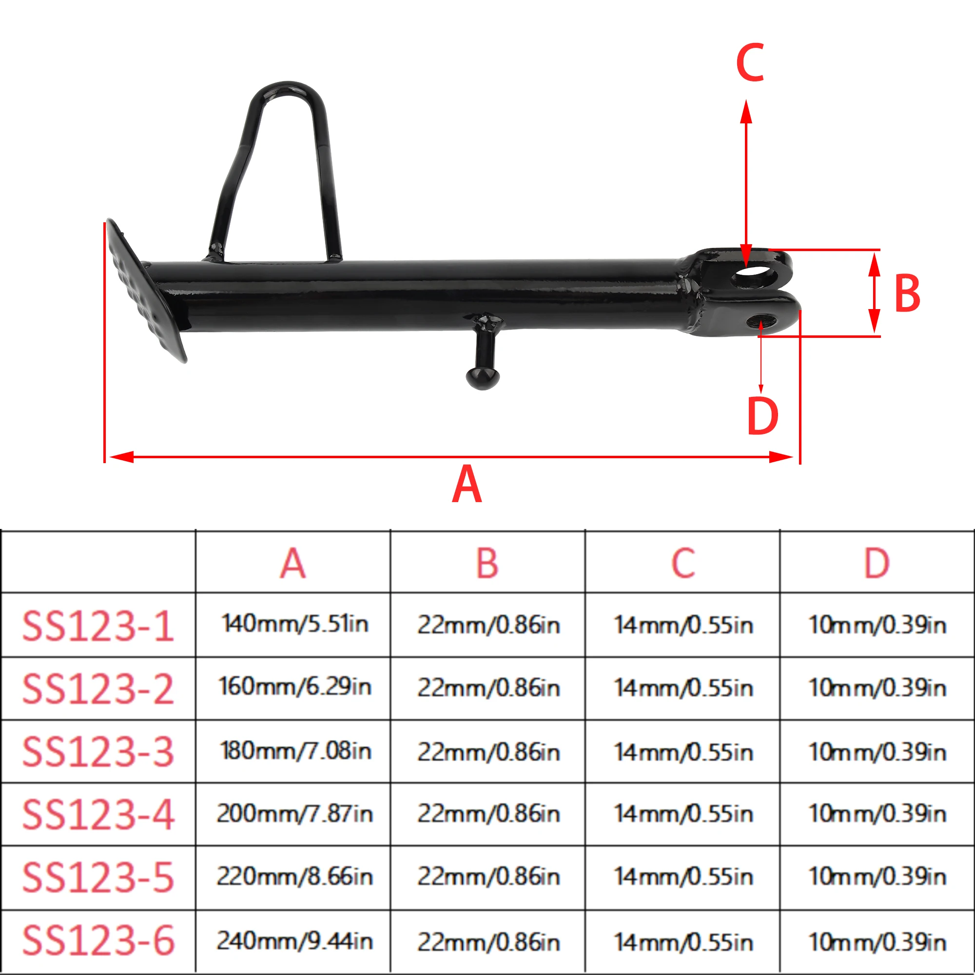 Motorcycle Kickstand Side Foot Bracket Modified Accessories For E-bike Dirt Bike Motocross Scooter Universal Parking Bracket