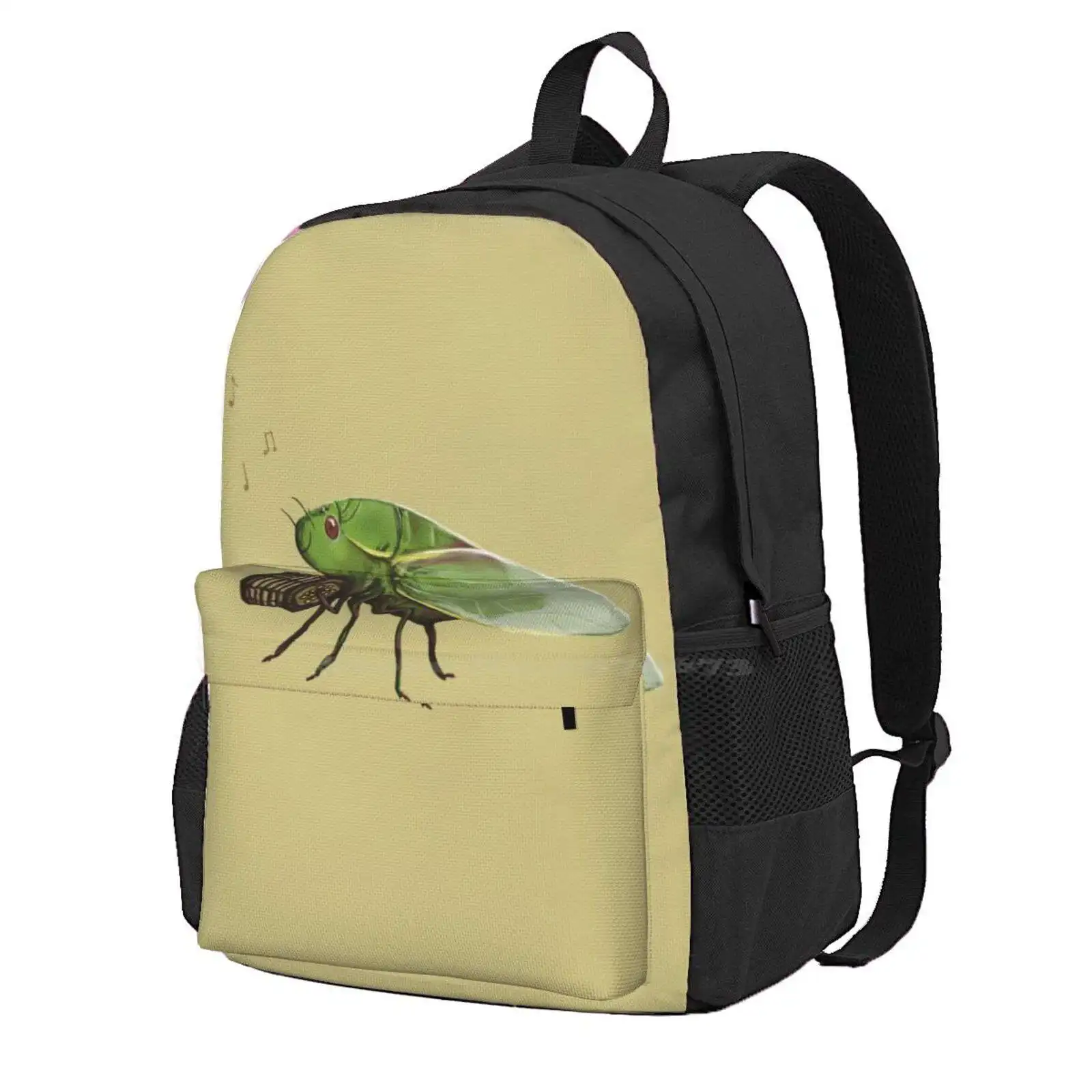 

Cicada Playing A Squeezebox Hot Sale Schoolbag Backpack Fashion Bags Cicada Playing Squeezebox Accordion Bug Insect Cute Music