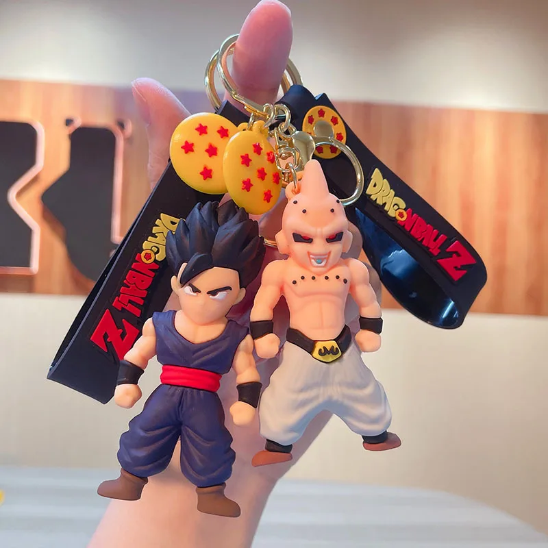 Porte-clés Dragon Ball Anime, bijoux à la mode, figurines d'action Son Goku végéta Piccolo, 8CM, en PVC, pour hommes et femmes, pendentif de sac