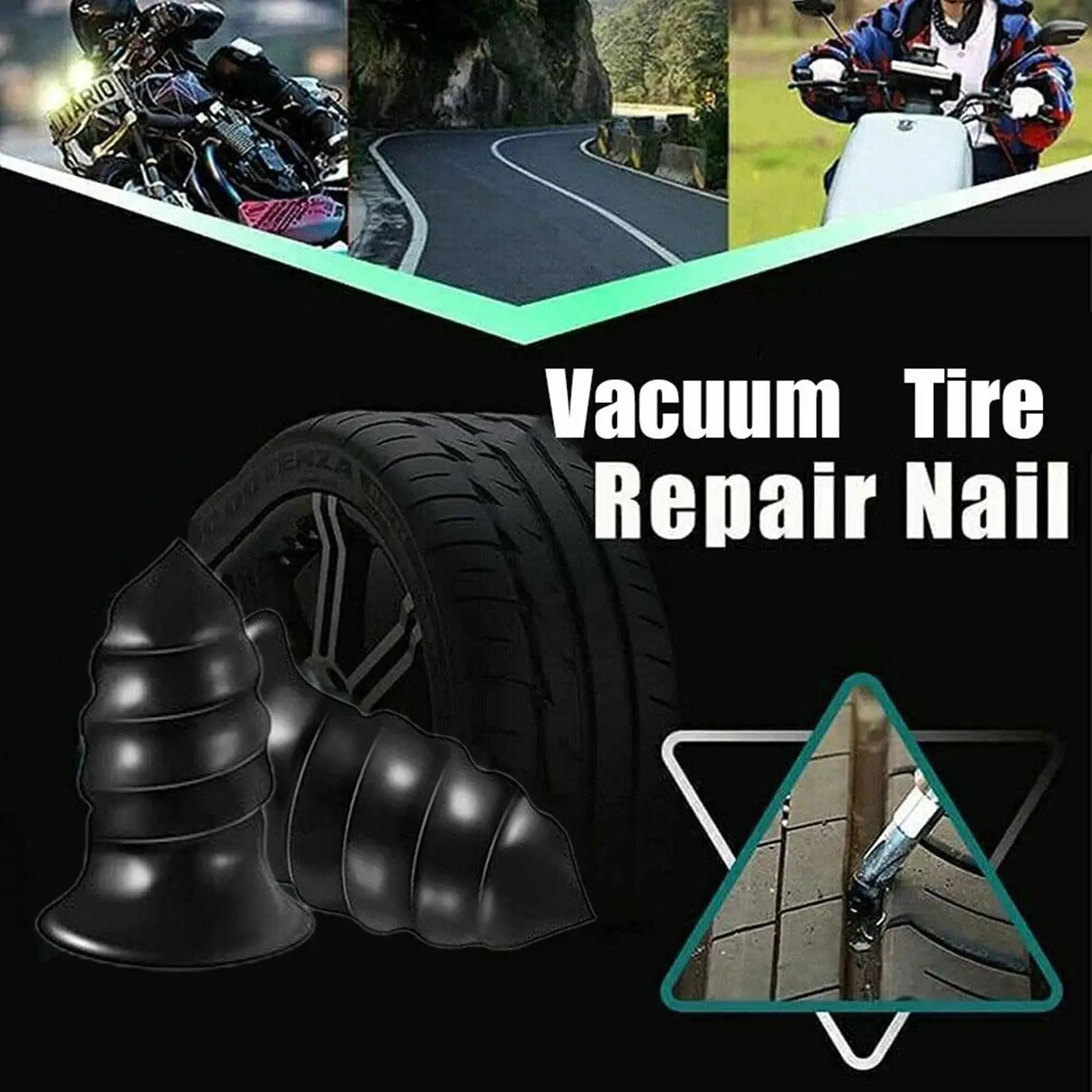 

Вакуумный комплект для ремонта шин для автомобиля, мотоцикла, винт в резиновой заглушке Nai Glue Free Repair Tire Film Nail Tire Puncture Repai I1L5
