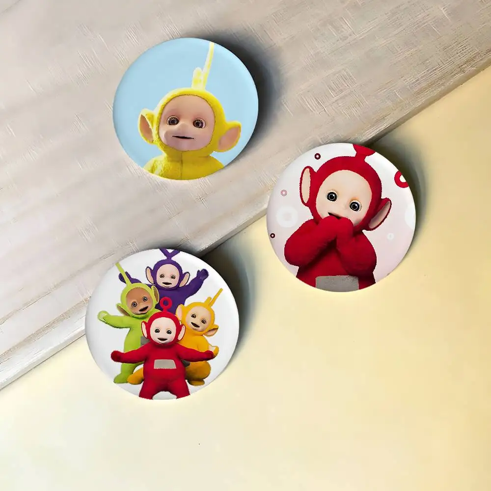 Cute Cartoon T-Teletubbies-s Badges Peripheral Lapel Pins Tinplate Round Brooch For Shoulder Bag Accessories Souvenir Gifts