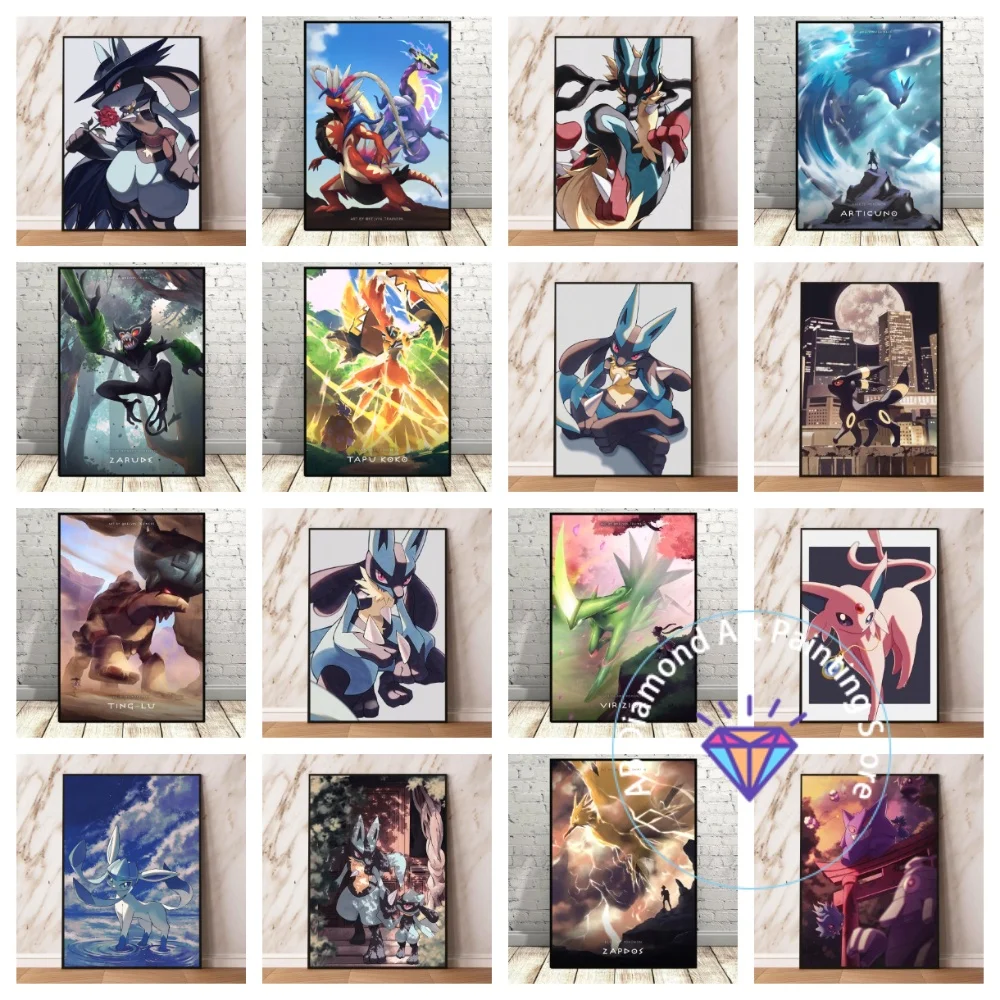 

Pokemon Volcanion Art Anime Character Square Round AB Diamond Painting Kit 5D DIY Cross Stitch Handmade Crafts Home Decor Gift