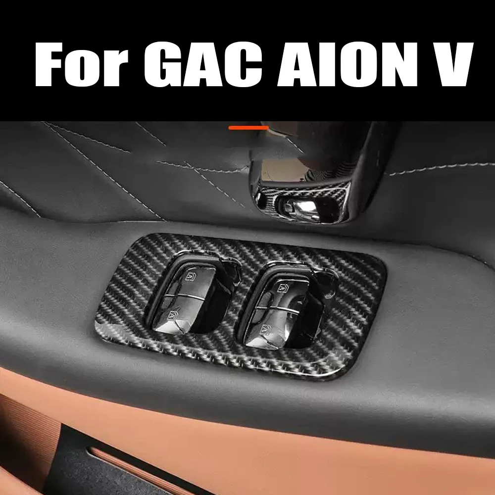 gac-aion-v-2025-2026-absカーボン製-車内ドアボウルパネルトリム-ウィンドウガラスリフトボタンスイッチカバー-保護アクセサリー