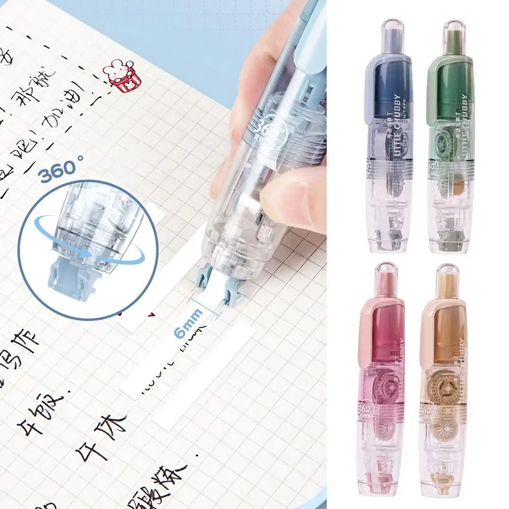 Durable Press Type Correction Tape Pen Shape 360 Degree Rotation Head Corrector Replaceable Core Altered Tools Students