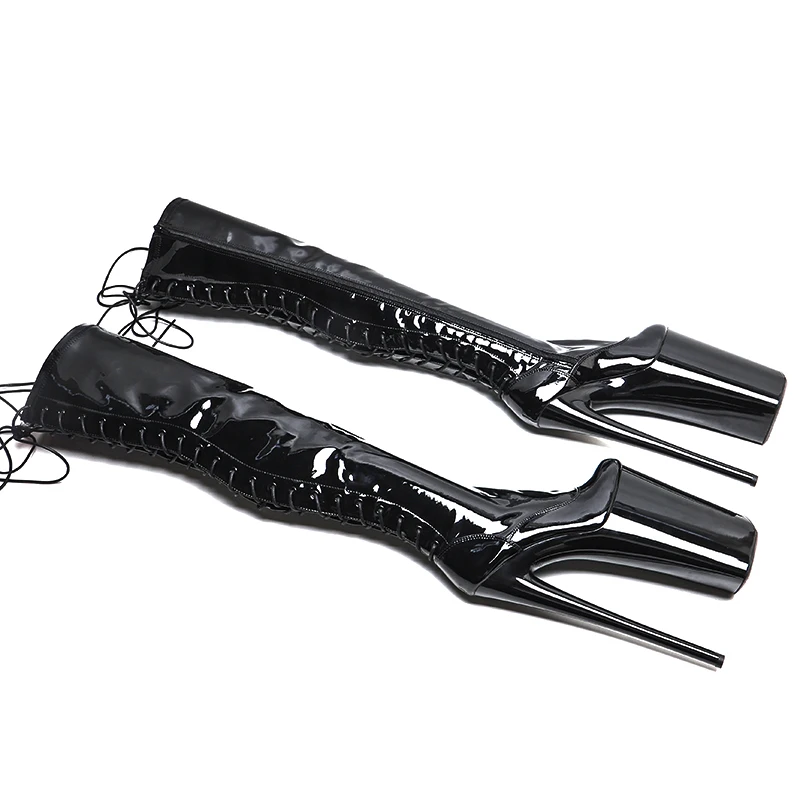 Leecabe  26CM/10inches Patent PU  Upper exotic High Heel platform party shoes stripper heel  Pole Dance boot
