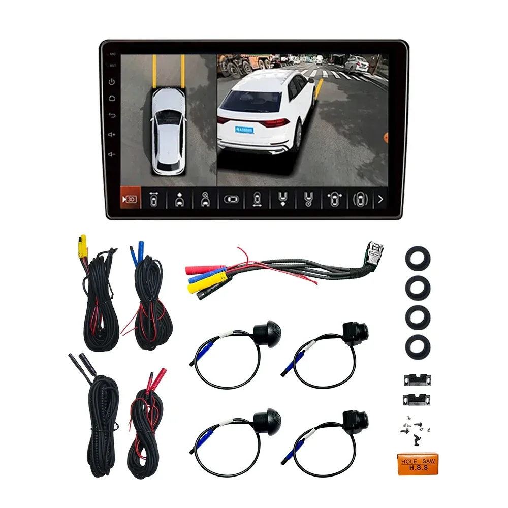 Панорамная автомобильная камера 360 для Android DVD-плеер 9-дюймовый DVD Ahd 1080P 4-камера с просмотром птиц Android Автомобильная стереосистема с камерой 360