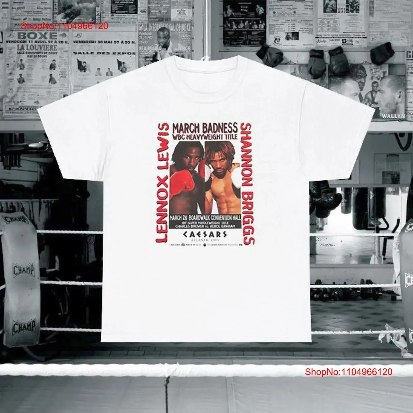 Lennox Lewis Vs Shannon Briggs camiseta vintage lavada cómoda elegante versátil Top estirado para uso diario transpirable