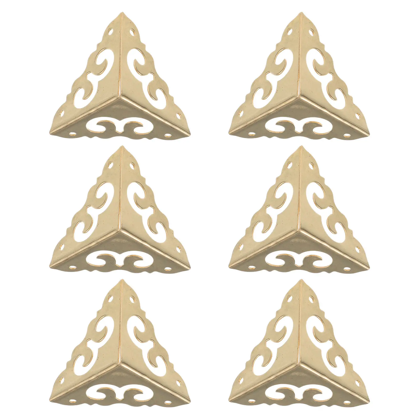 4Pcs Vintage Brass Corner Protectors for Furniture Triangle Edge Guard Decorative Wood Box Cabinet Table Corner Shields