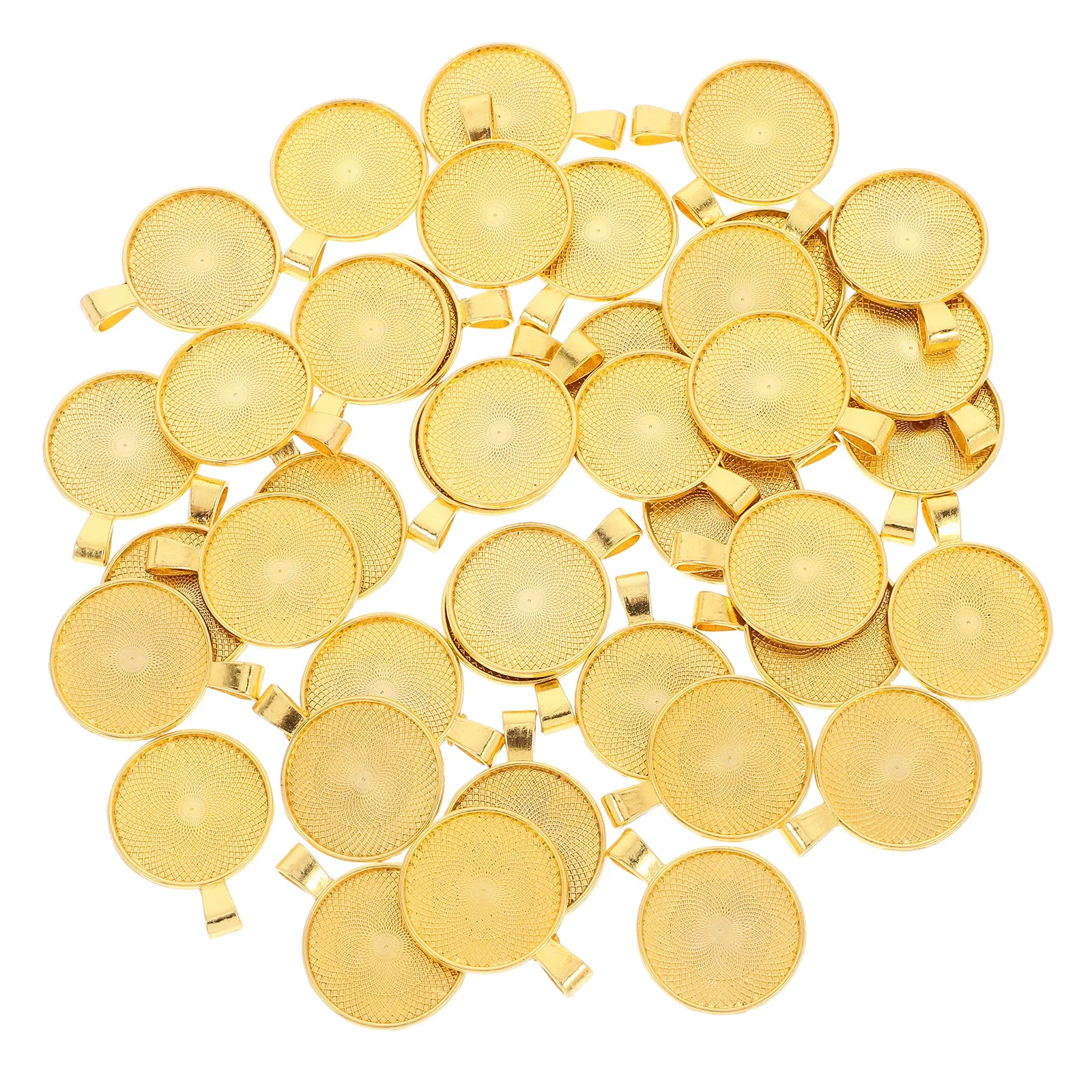 

40Pcs Flat Round Bezel Pendants DIY Jewelry Making Supplies Minimalist Stylish Design Versatile Accessory for Embossed Pendants