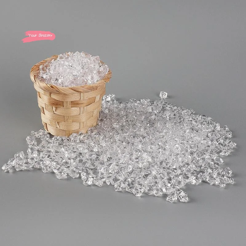 مجموعة أحجار كريستال ثلجية شفافة صغيرة محاكاة حبوب الثلج المكسورة لتزيين بيت الدمى دعائم مصغرة للمنزل #4