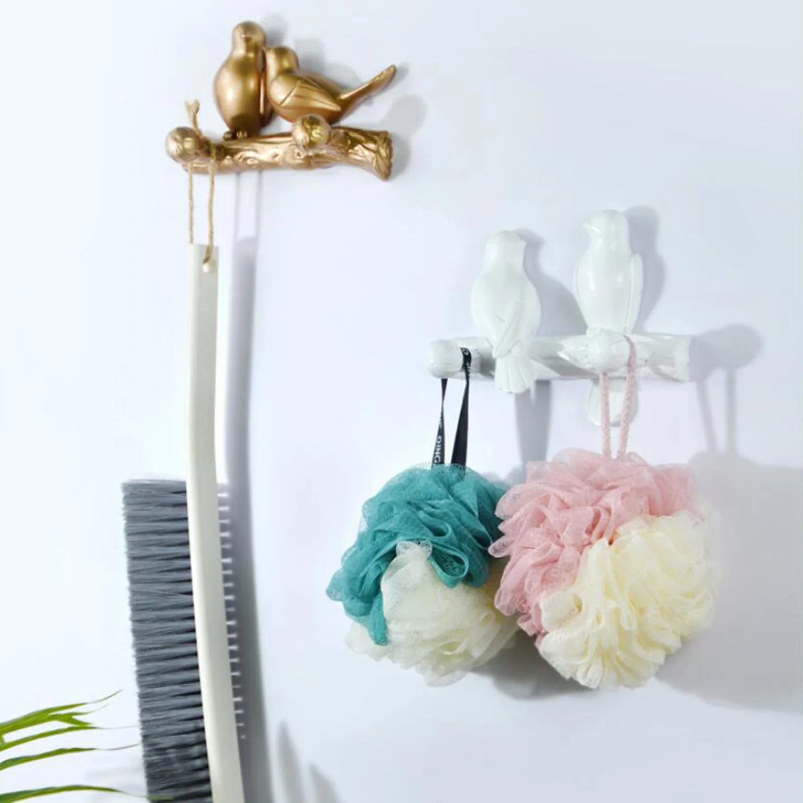 3D Resin Bird Hangers Wall Mounted Coat Robe Hook Rack for Handbag Bag Coat Robe Towels for Home Bathroom Living Room