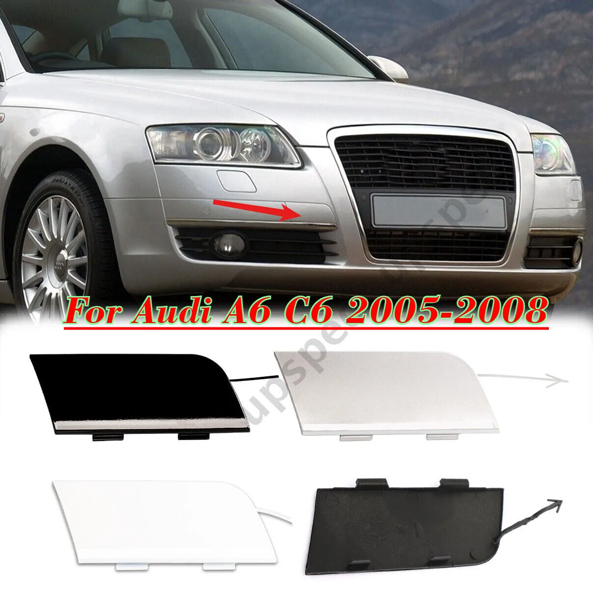 

Front Bumper Tow Hook Hole Eye Cover Cap For Audi A6 C6 2005-2008 4F0807441 New