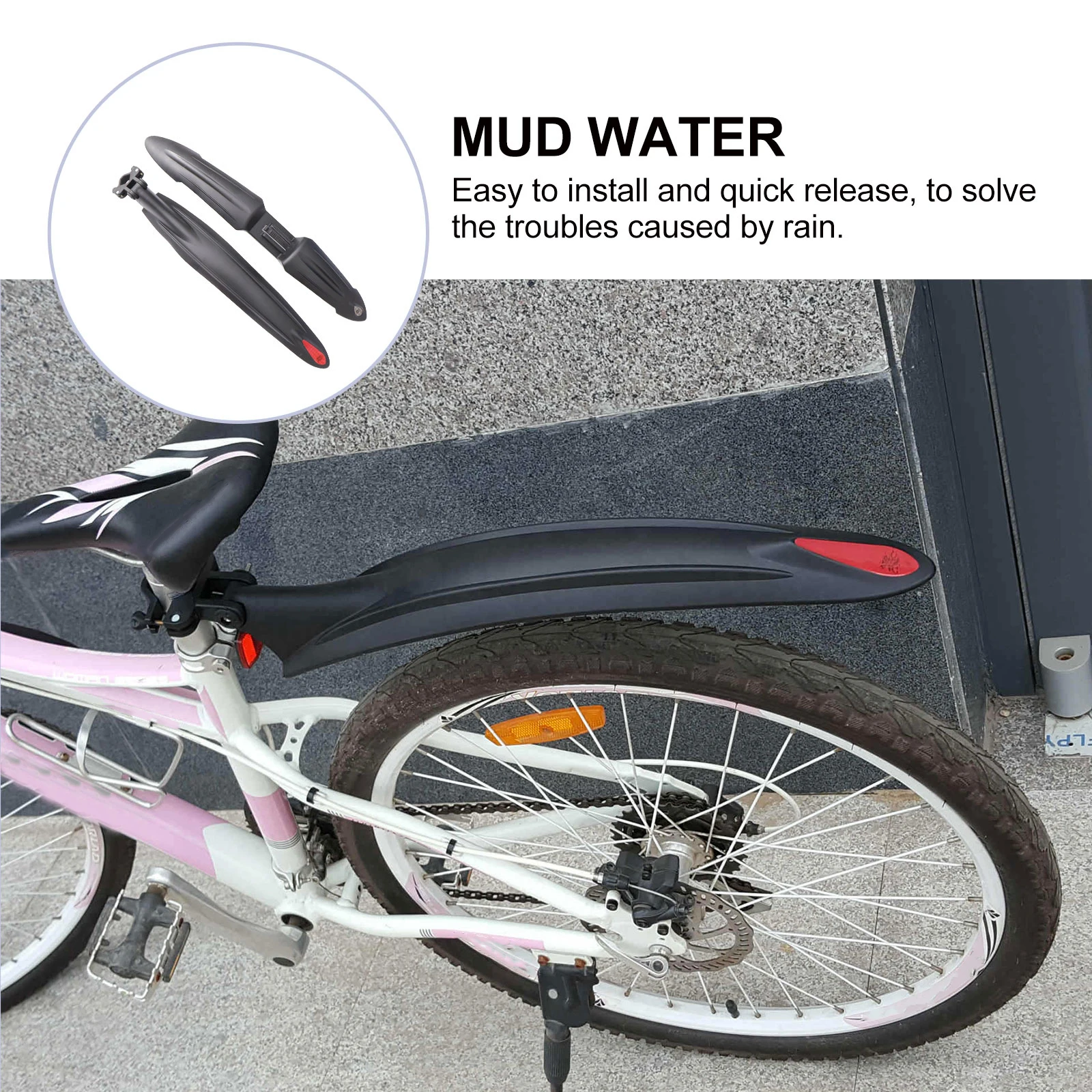 

Mud Guard for Mountain Bike Impact Resistant Anti Folding Riding Accessories Streamlined Quick Release Suitable Most