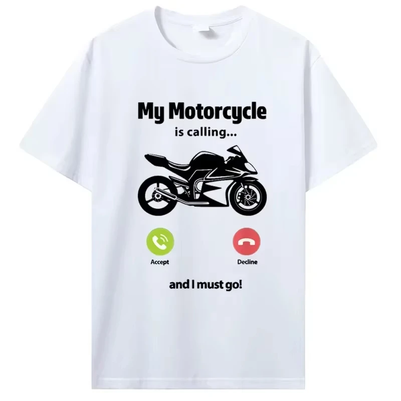 Motorcycle Is Calling and I Must Go Funny 2026  Motorcyclist T-Shirt Normal Polyester Men's Tshirt Hip Hop Tops Tees New Ins