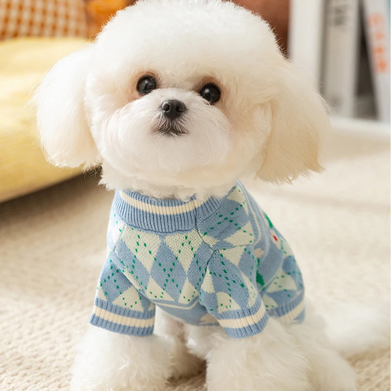 Autumn Dog Knitted Sweater Fashion Dog Clothes Cute Print Puppy Pullovers Warm Cat Sweater Pet Costumes Chihuahua Dog Supplies