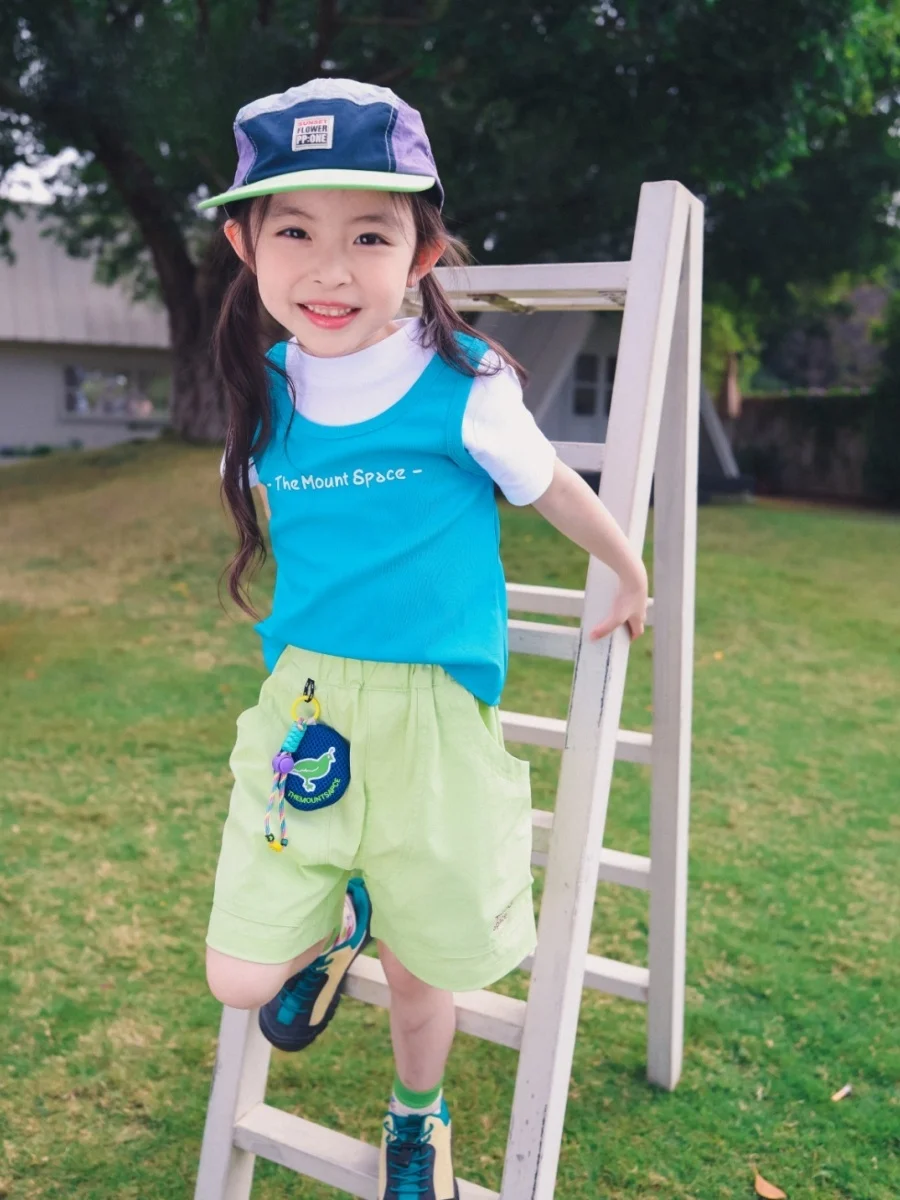 Quick Dry Lightweight Cool Outdoor Shorts for Girls Summer New Style Pure Color Children's Clothing Elastic Waist Loose Fit