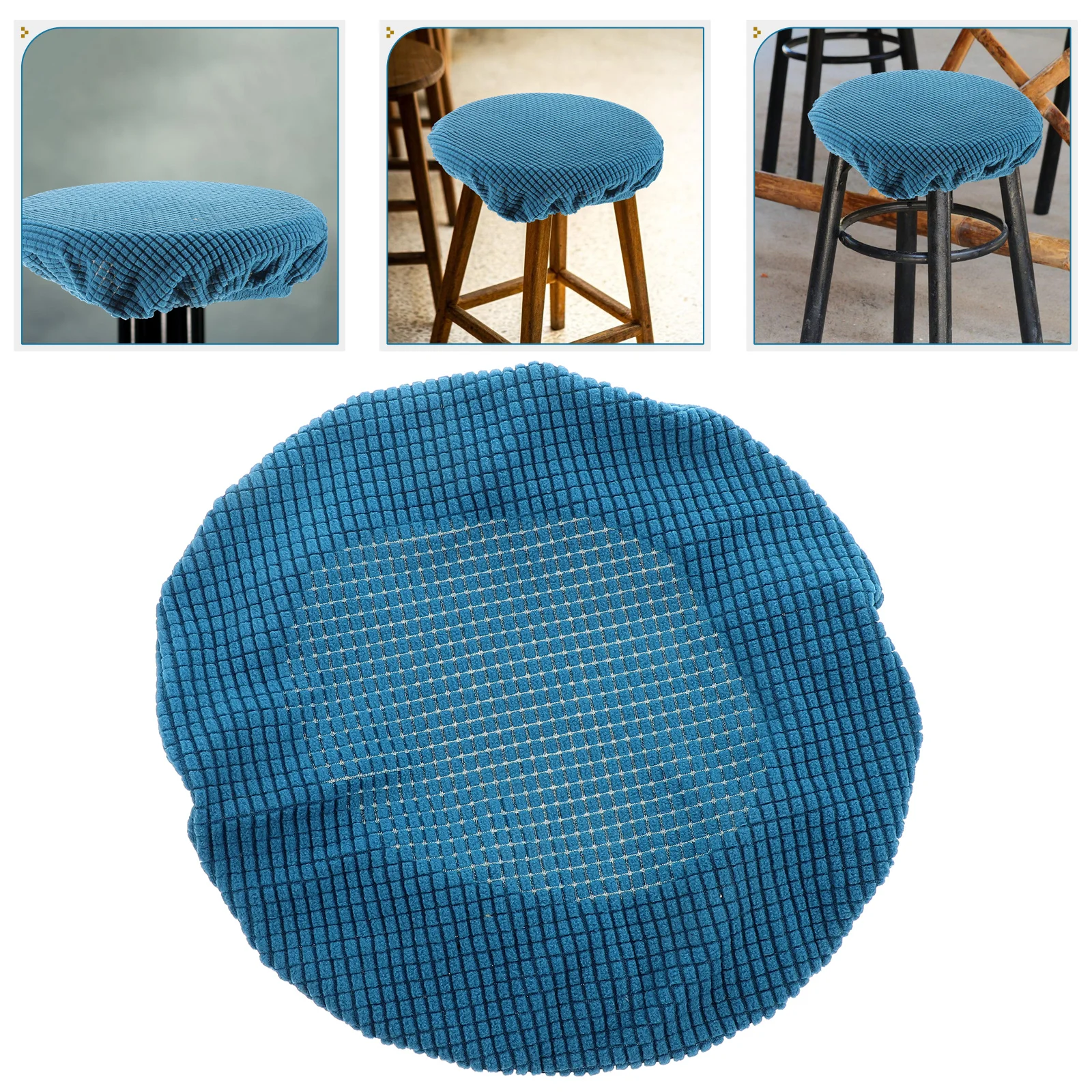

Round Stool Cover Home Use Polyester Chair Protector Easy Fold Storage Suitable Dining Chairs Furniture Cover