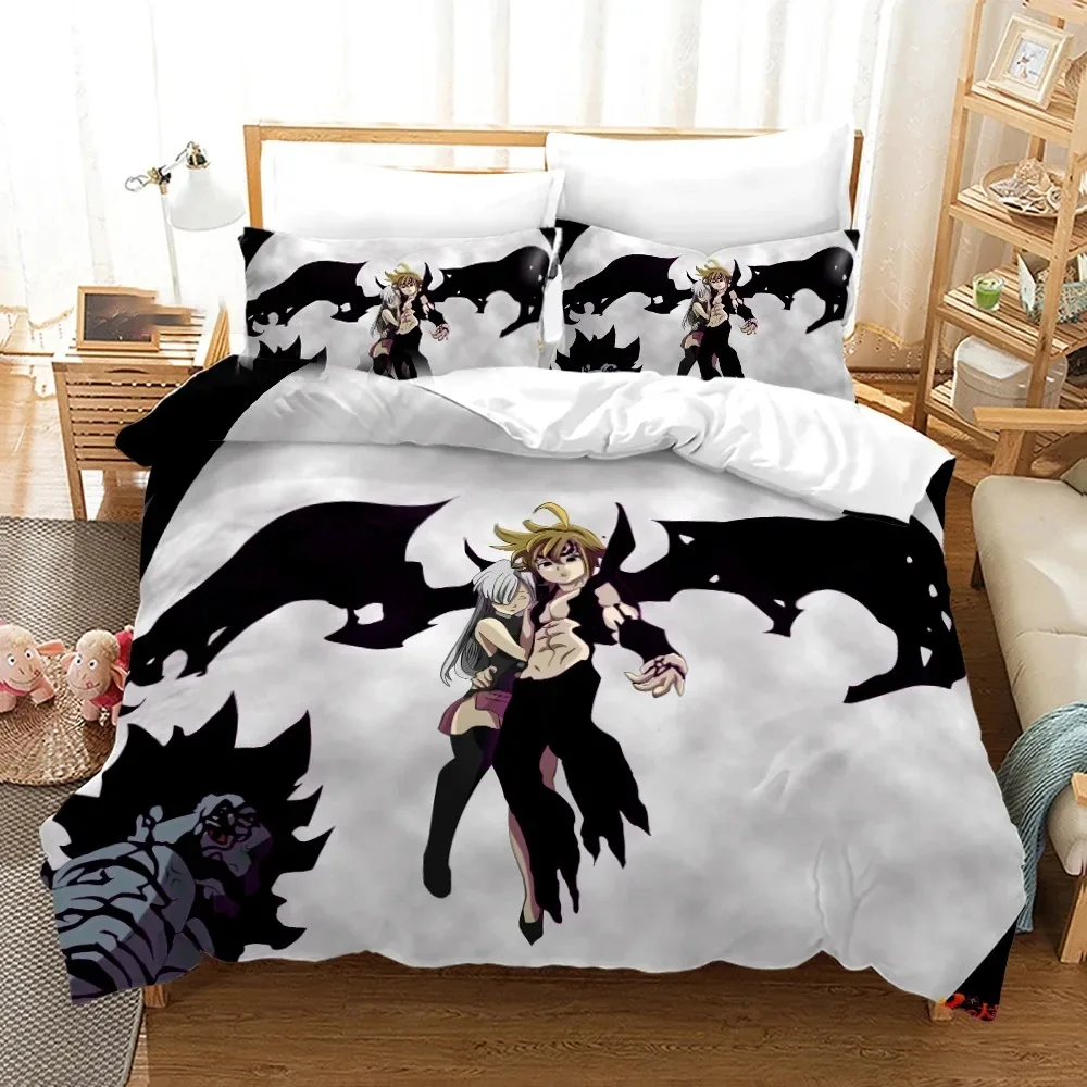 3D Printed Seven Deadly Sins Bedding Set Anime Meliodas Duvet Cover Double Twin Full Queen King Adult Kid Bedclothes Quilt Cover