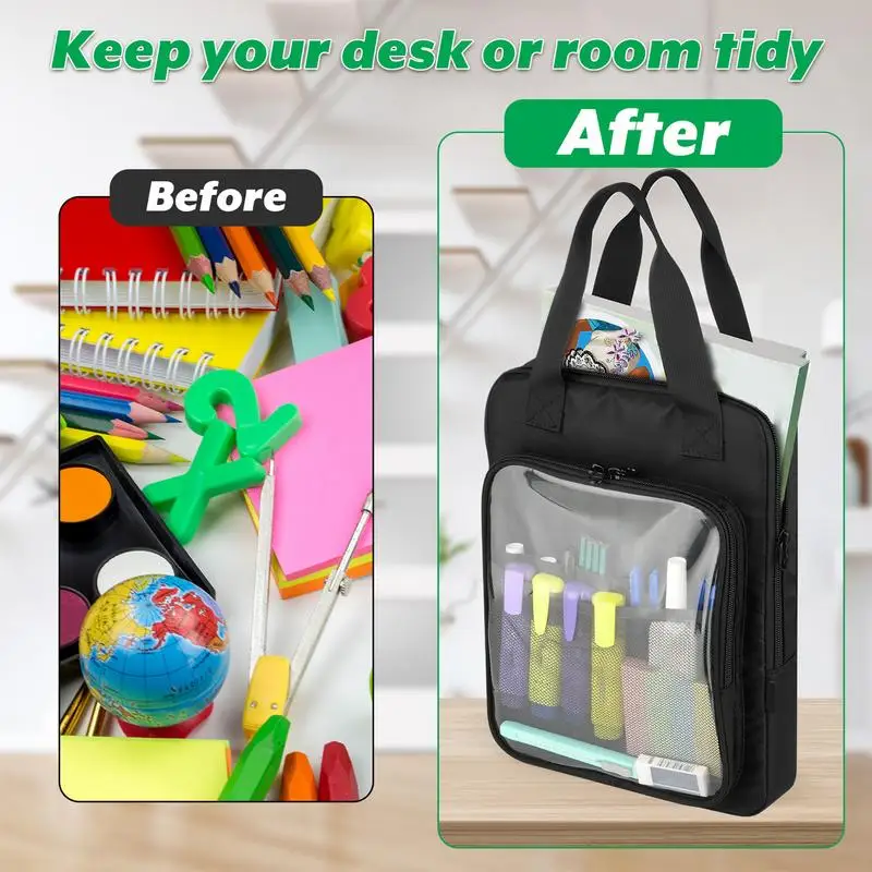 휴대용 포스터 보관 가방, 그림 책 보관 정리함 책 파우치, 포스터 보드 페인팅 북, 블랙