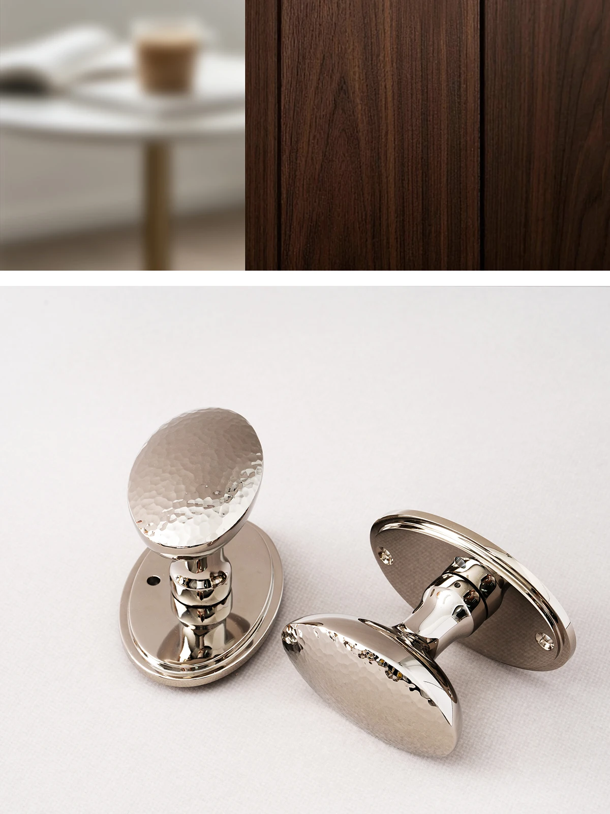 Dooroom Messing-Türschloss, gehämmert, amerikanischer Stil, großumrandete Schale, für Innentüren im Schlafzimmer, Dummy-Privatsphärenschlösser, Badezimmerschlösser – Detail 10