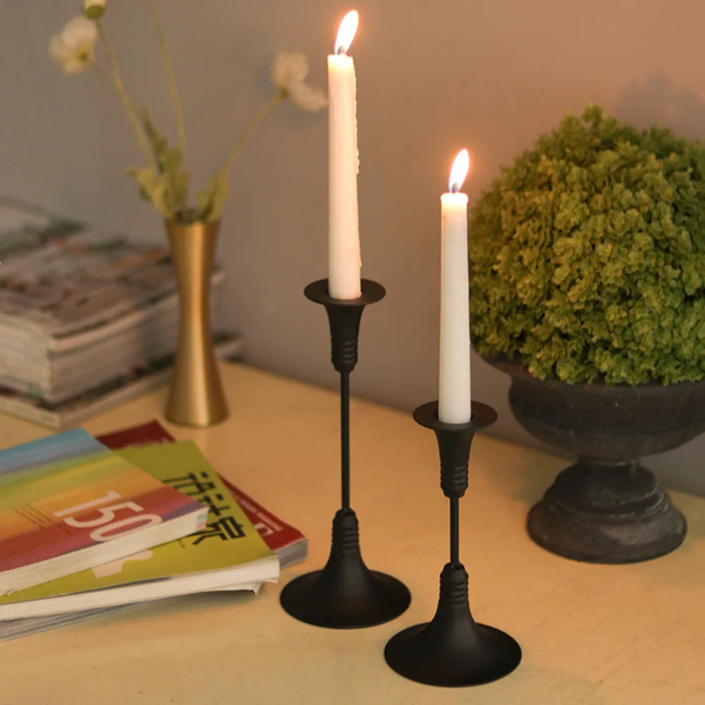 

Dining Room Table Decor Vintage Candlestick Elegant Candleholder Wall Lamp Black