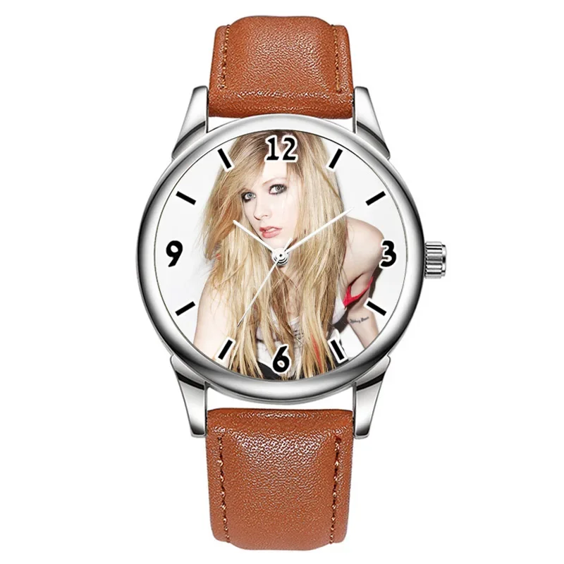 Reloj con logotipo De marca personalizado, relojes con impresión De fotos De cuero a prueba De agua para Hombre, Imagen impresa en la esfera De Reloj, Reloj hecho a medida para Hombre