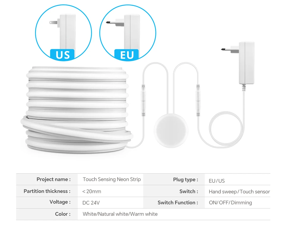 Selbstklebende COB-LED-Unterschranklampe, Küchenleuchte, Touch-dimmbar, Silikagel, Neonlichter, Klebeband, 2 m, 3 m, 5 m, 10 m, Dekorbeleuchtung – Detail 2