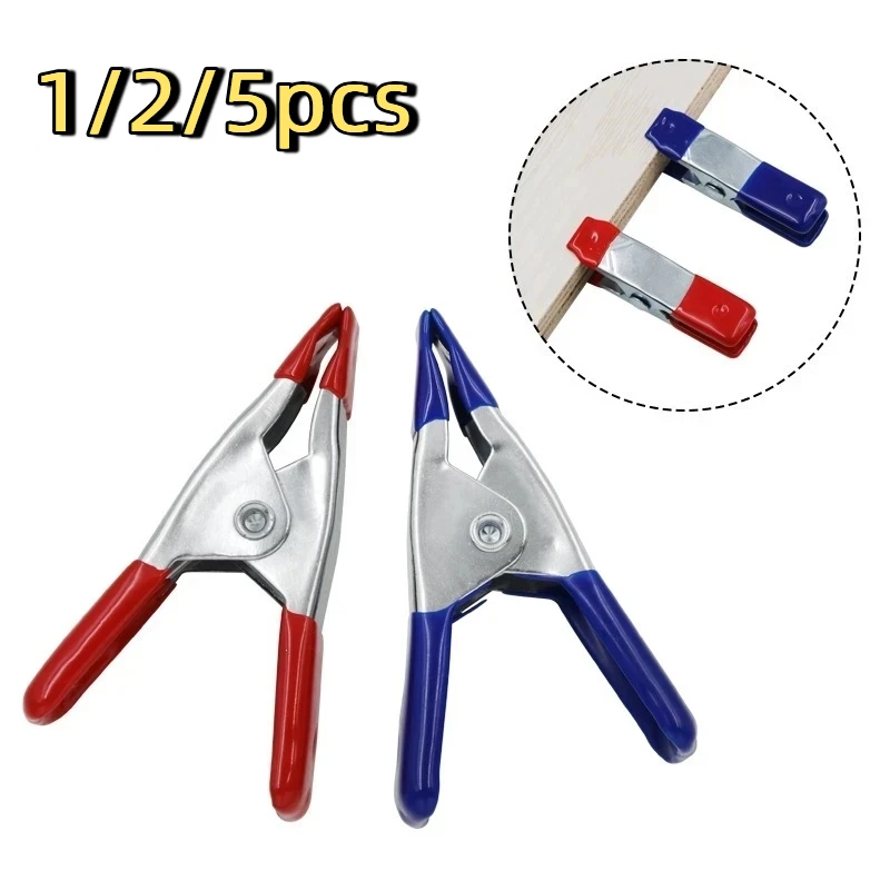 Spring Clamp Quick Grip Woodworking Clamp 2 Inch Plastic Handle Clips for Woodworking DIY Glueing Carving Fixture Clamping Tool