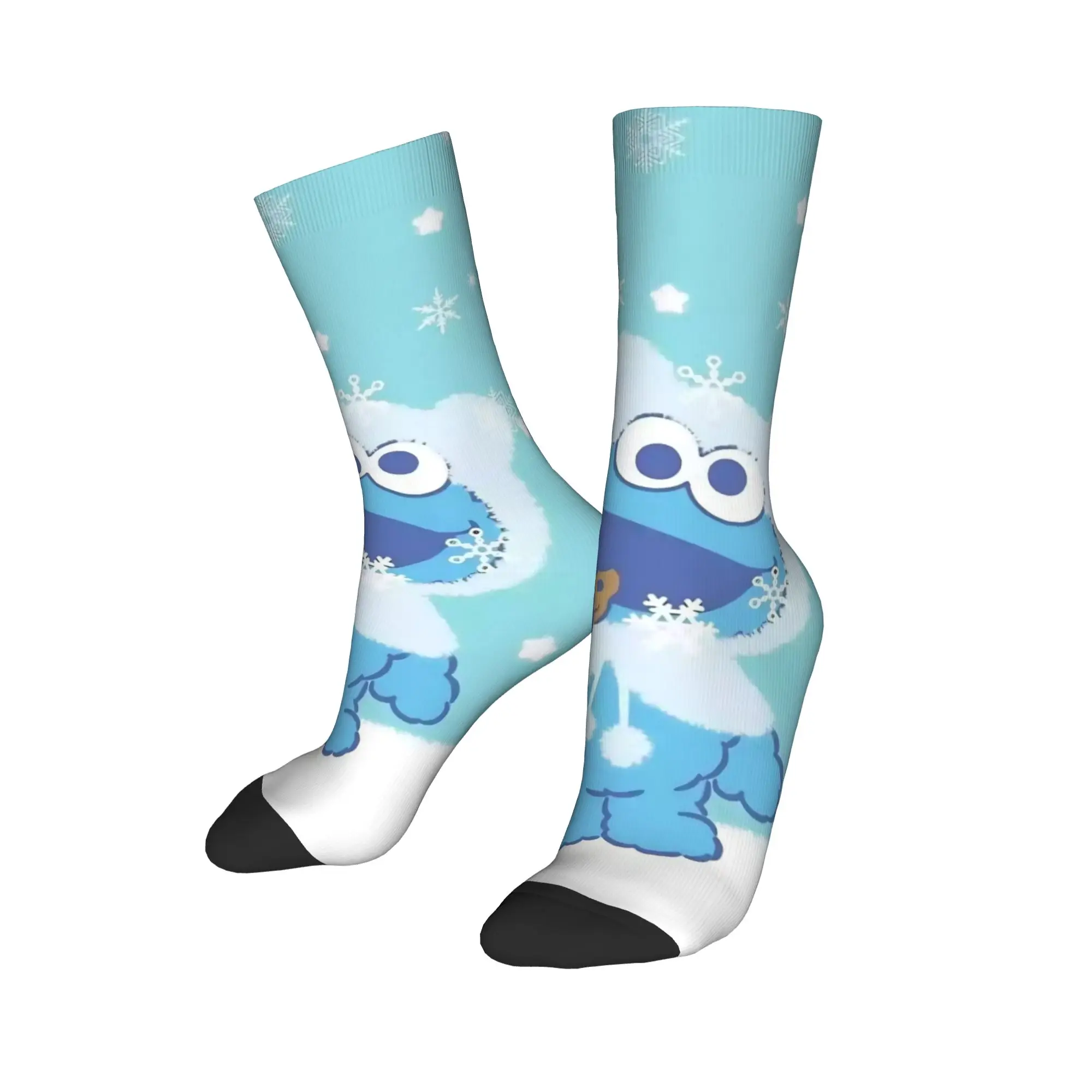 Calcetines Divertidos para Hombre, Estilo Harajuku, con Dibujos Animados de las Calles de Sésamo, Calcetines con Gráficos del Monstruo de las Galletas y de la Nieve, Medias para Mujer