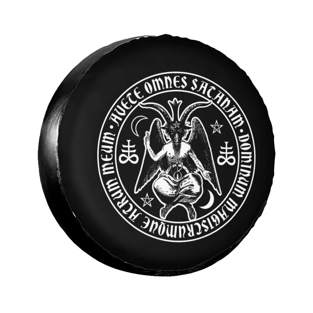 Spare Tire Cover UV Resistant and Dustproof, Suitable for Trailer RV SUV Baphomet Satan 14151617 Icnh