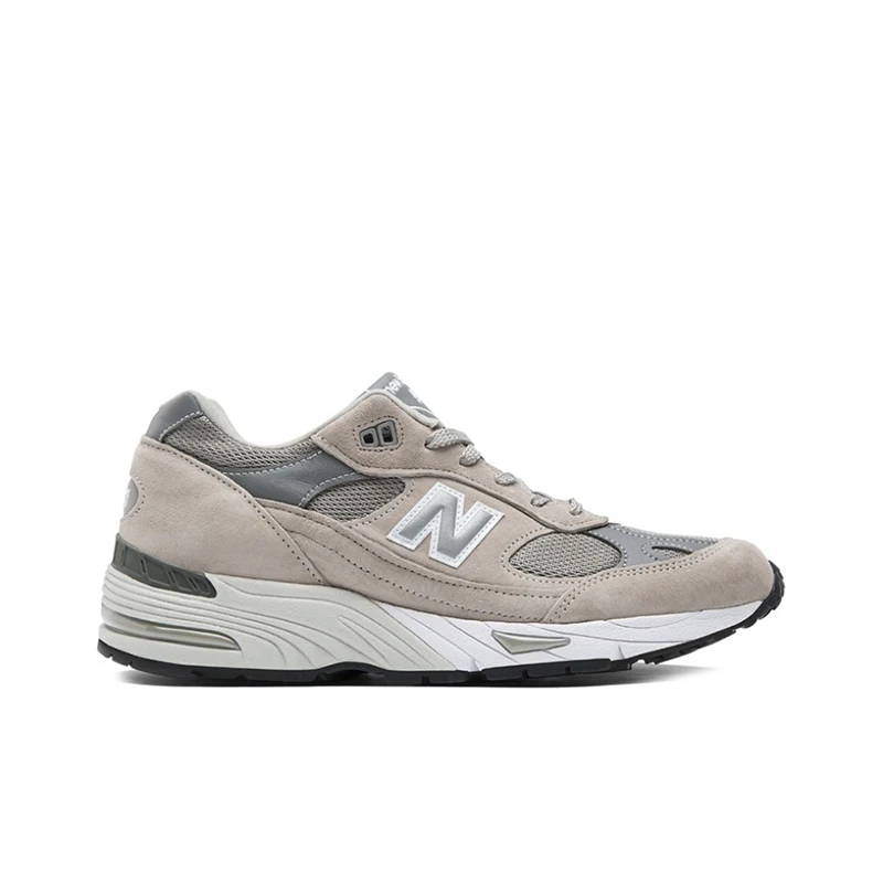 Original New Balance NB 991 Retro Comfort Fabric Faux Leather Pigskin Shock Running Shoes Men\'s Grey British Sneakers M991GL