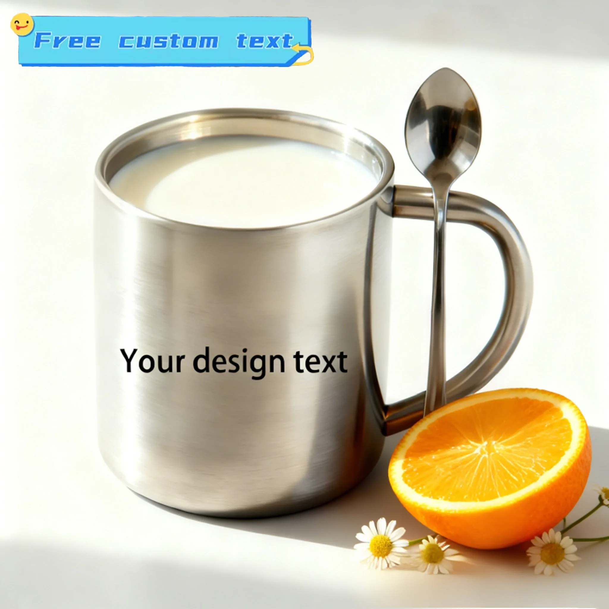 

Customized Personalized Stainless Steel Cylindrical Water Cup Travel Portable Coffee Cup Heat Insulation and anti-scalding