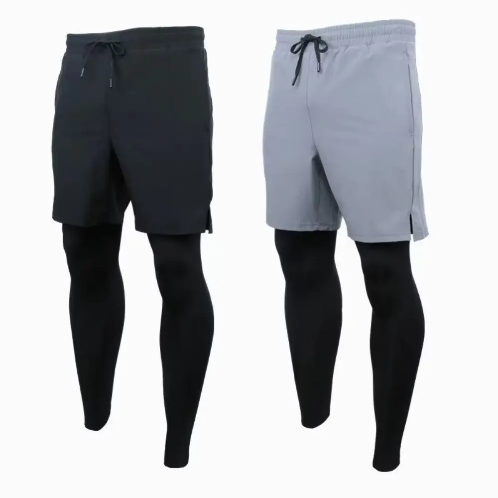 

2 in 1 Basketball Tights Jogging Tights Sweat Wicking Sport Running Shorts Quick Dry Polyester Men Compression Sports Tights