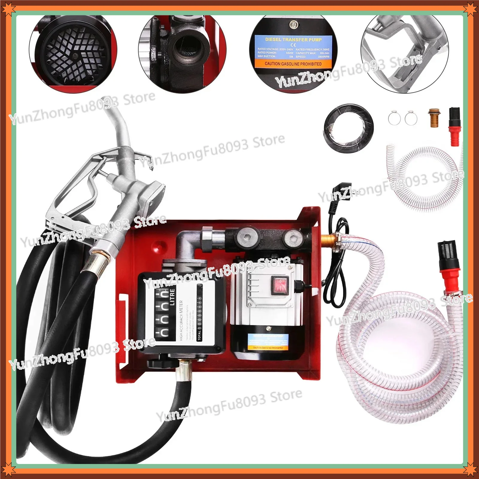 220V 550W Oil Well Set Refueling Portable Electric Oil Well Pump DC Small Submersible Oil Transfer Pump