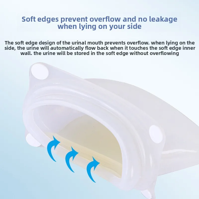 Silicone Urinal Collector Bag Portable Care Tool for Bedridden Elderly Paralyzed Patient Daily Toilet Assistance