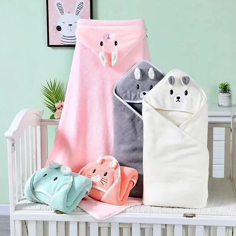 【Nice】Cartoon Animal Baby Hooded Bath Towels Toddler Bathrobe WarmSleepingSwaddle Wrap For Boys Girls Newborn Soft Towel Blanket