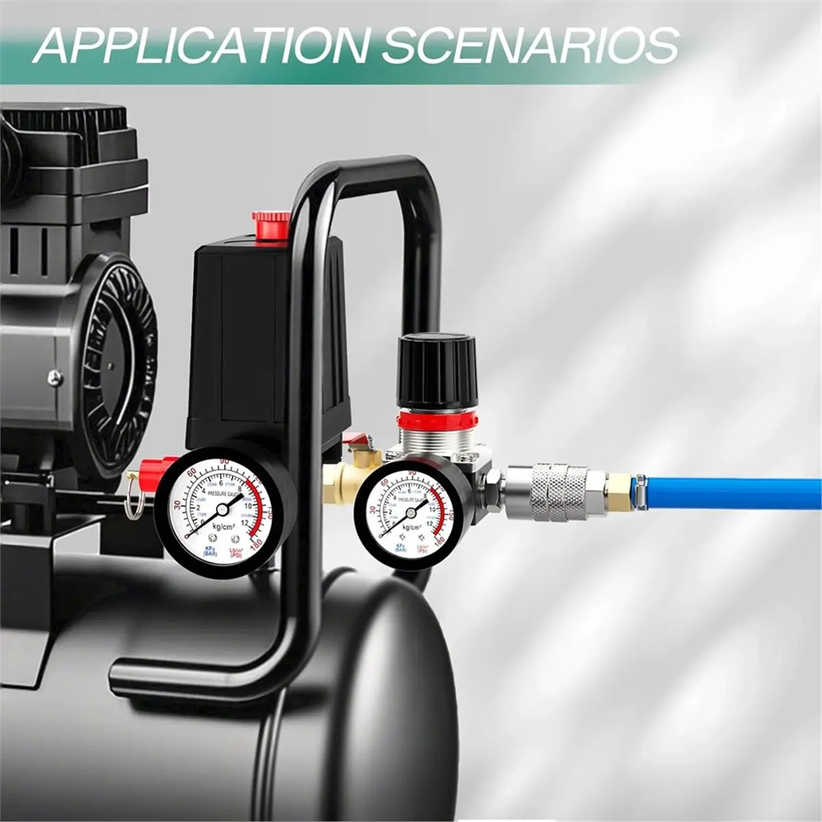 

Комплект 4-позиционного реле давления для воздушного компрессора, 1/4" NPT, 90-120 PSI, 110V-240V, с предохранительным клапаном