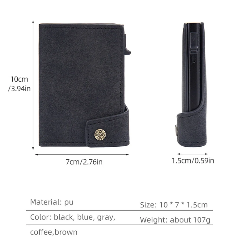 New Travel For Men Women ID Holder Credential Vintage RFID Card Anti-Magnetic Business Leather Multi-Card Bit Metal Aluminum Box