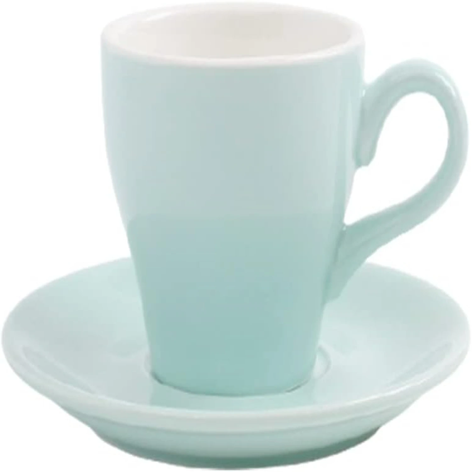 Chic and elegant sky blue ceramic espresso glass coffee cup and saucer set - Stylish and sophisticated design perfect for savori