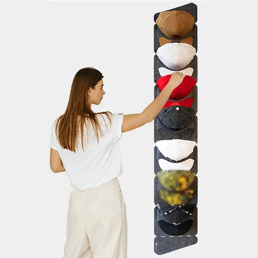 Baseball Hat Rack,7/21 Pocket Over The Door Organizer Cap Hat Holder Hanger For Closet With Large Pockets & 1 Hook Hat Storage