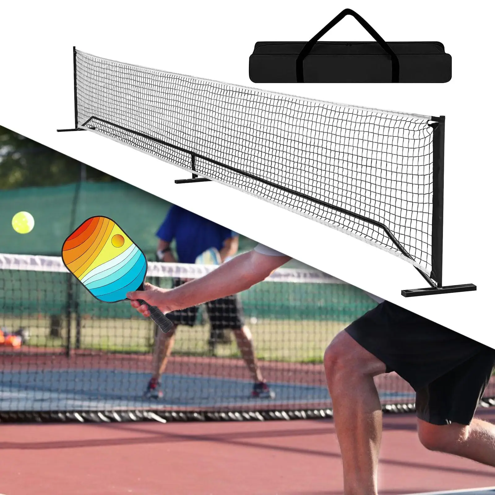 Przenośna siatka sportowa Pickleball Net 22ft z torbą do przechowywania Siatka do badmintona Siatka do gry Tenis Impreza Szkolenie