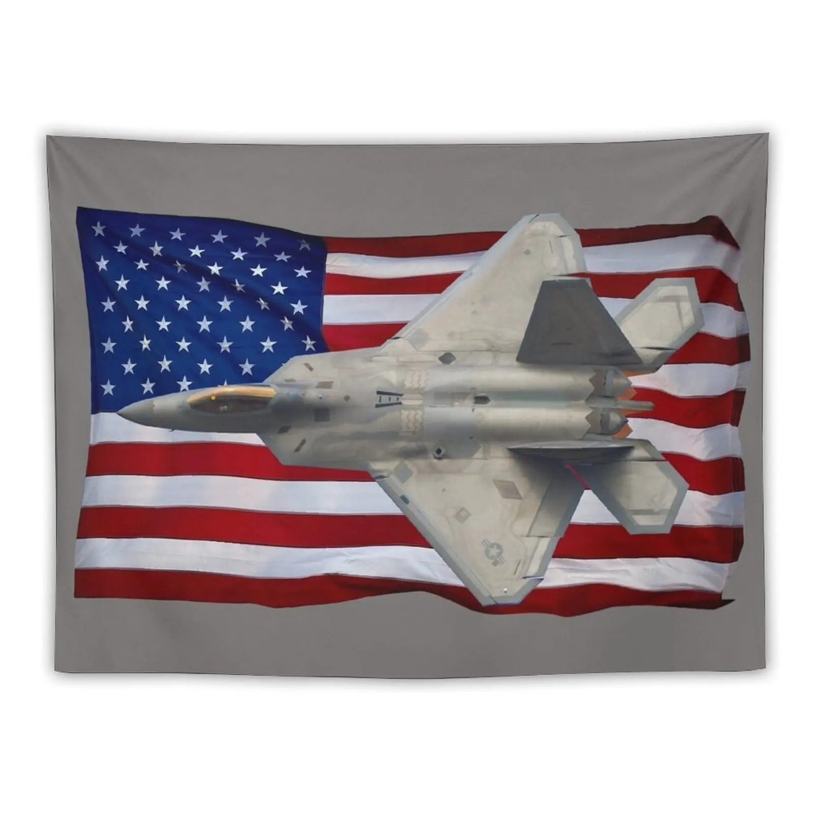 

F-22 Raptor with USA Flag Tapestry Decoration Home Aesthetic Room Decorations Tapestry