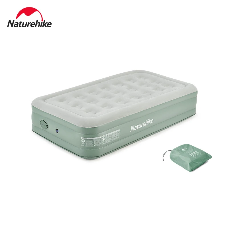 Naturehike Outdoor Inflatable Bed Double 35cm Heighten Portable Camping Travel Inflatable Mat Single Silent Pad With Air-pump