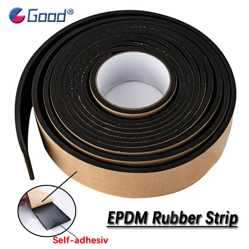 

Self Adhesive EPDM Sponge Seal Strip Rubber Foam Strong Single-sided Adhesive Soundproof Anti-collision Thicken Seal Gasket