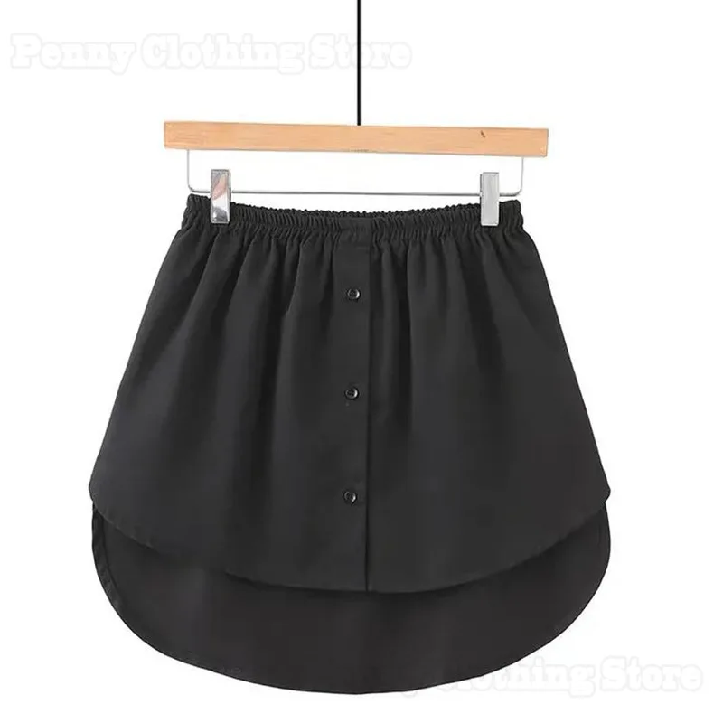 

2024 New Style Layered Fake Hem Skirt, Fake Two-Piece White Edge Fake Shirt, Twill Bottoming Skirt